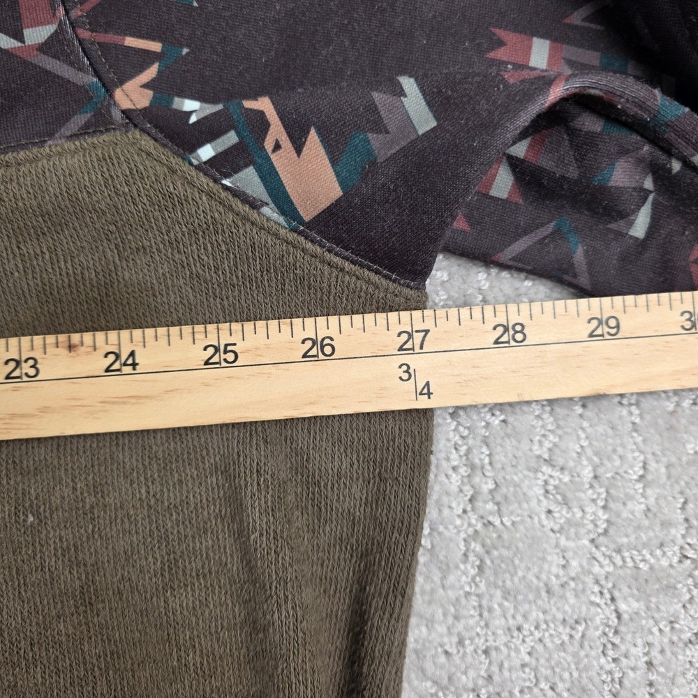 Hooey Mens XL Southwestern Aztec Print Snap Mock Neck Pullover Sweatshirt Olive - Picture 5 of 9